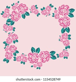 pink rose frame