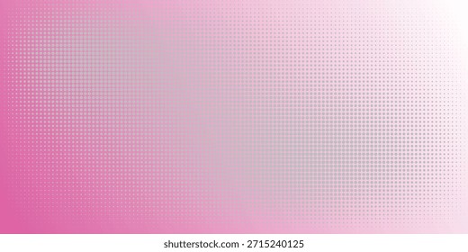 Patrón de semitono rosa. Fondo de degradado de cómic retro. Superposición de textura punteada pixelada. Dibujos animados pop art degradado patrón. Fondo de Vector para cartel, Anuncio, anuncio eps10