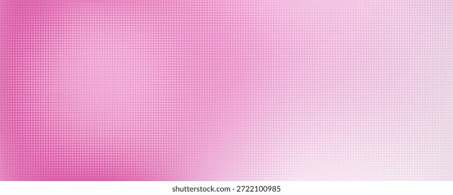 Patrón de semitono rosa. Fondo de degradado de cómic retro. Superposición de textura punteada pixelada. Dibujos animados pop art degradado patrón. Fondo de Vector para cartel, Anuncio, anuncio