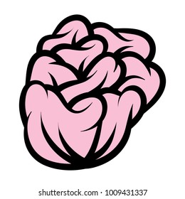 Pink rose isolated on white background. Vector illustration.