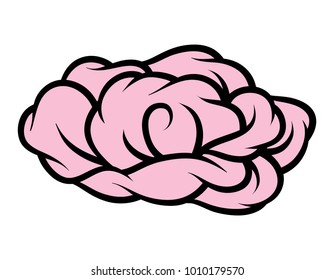 Pink rose isolated on white background. Vector illustration.