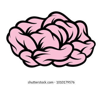 Pink rose isolated on white background. Vector illustration.
