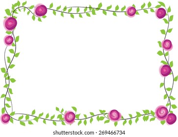 Pink Rose Leaf Border Stock Vector (Royalty Free) 269466761 | Shutterstock