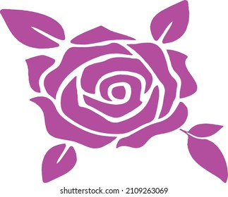 
diseño de ilustración rosa y hoja