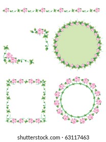 pink rose line and frame set