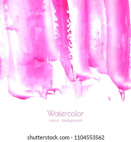Pink, rose, magenta pastel grunge marble watercolor dry brush strokes texture hand paint on white background. Abstract acrylic pours, fluid art with stains, splashes. Oil frame, place for text, logo.