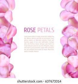 Pink Rose petals border