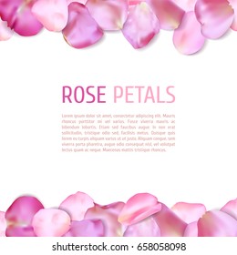 Pink Rose petals border