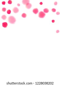 Pink rose petals falling vector valentine background. Blowing showering flower blooming parts vector. Crimson rose red pink petals spa background. Valentine or natural cosmetics design.