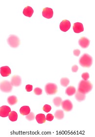 Pink Rose Petals Falling Vector Valentine Stock Vector (Royalty Free ...