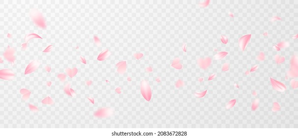 Pink rose petals and pink hearts will fall on abstract floral background with gorgeous rose petal greeting card design.