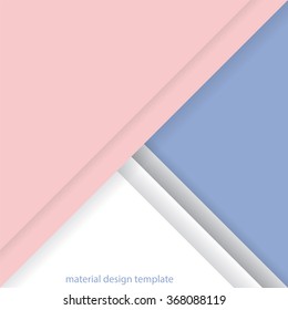 Pink rose quartz and blue serenity material design template.