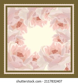 Pink rose scarf pattern.hijab vector.