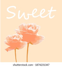 pink rose  with sweet background.