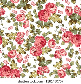 pink rose vector flower pattern