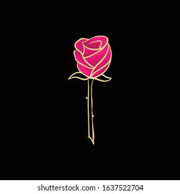 Pink Rose vector illustration, luxurious design
