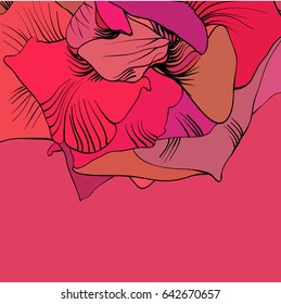 Pink rose vector pattern