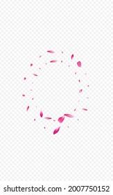 Pink Rose Vector Transparent Background. Heart Valentine Template. Floral Fall Illustration. Lotus Spa Backdrop. Red Sakura SummerDrop Design.