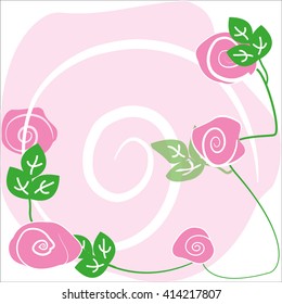 Pink roses along with a space for adding text or greeting.