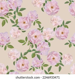 Pink roses bouquet seamless pattern,vector illustration