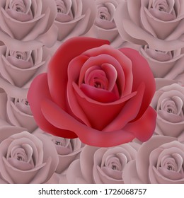 Pink Roses Flower Vintage Background Vector Illustration
