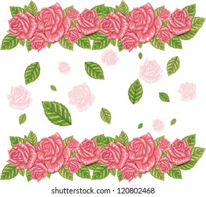 pink roses framed tender background