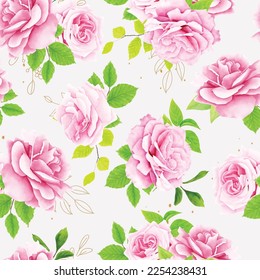 rosa y hojas sin fisuras 