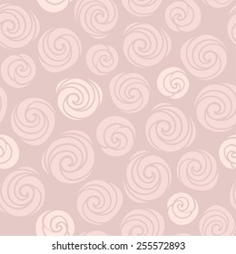 Pink roses on a pink background. Vector seamless pattern
