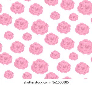 Pink roses on a white background. Seamless pattern
