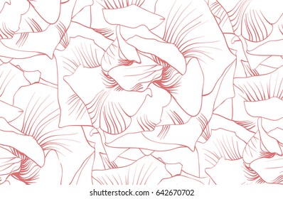 Pink roses on a white background vector pattern