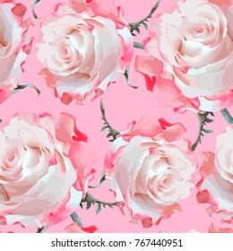 
Pink roses pattern