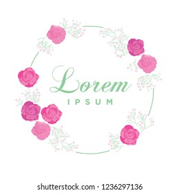 pink roses, romantic floral frame