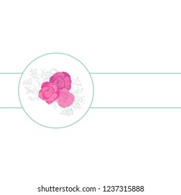 pink roses, romantic floral frame