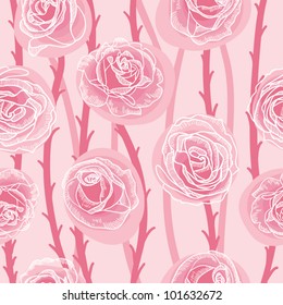 Pink roses seamless pattern