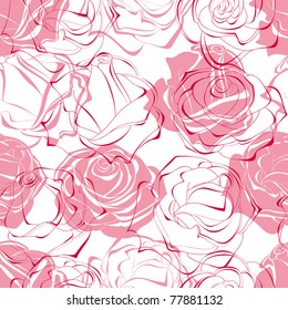 Pink roses seamless pattern