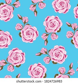 Diseño de patrones sin fisuras de rosas rosa