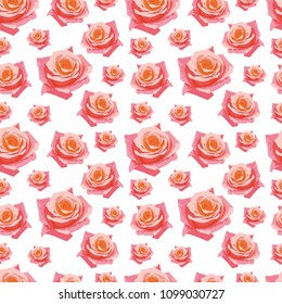 Pink roses. Seamless pattern. Floral ornament