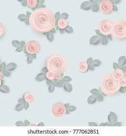 Pink roses seamless pattern. Floral seamless patter for your design