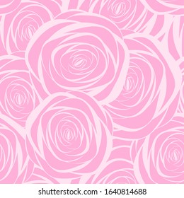 pink roses seamless pattern. Flowers texture for fabric, wrapping, wallpaper. Decorative print.