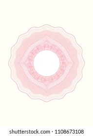  Pink rosette. Linear Illustration.