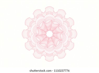 Pink rosette. Linear Illustration.