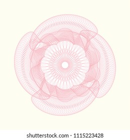  Pink rosette. Linear Illustration.