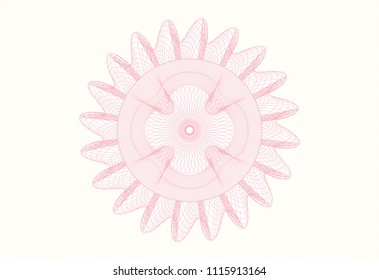 Pink rosette. Linear Illustration.