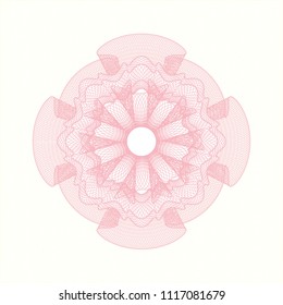 Pink rosette. Linear Illustration.