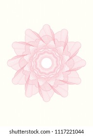 Pink rosette. Linear Illustration.