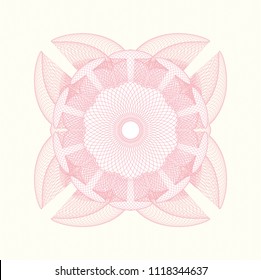 Pink rosette. Linear Illustration.