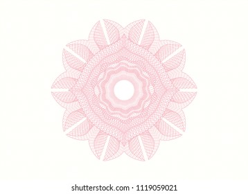 Pink rosette. Linear Illustration.