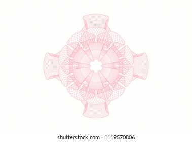 Pink rosette. Linear Illustration.