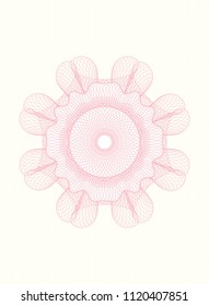 Pink rosette. Linear Illustration.