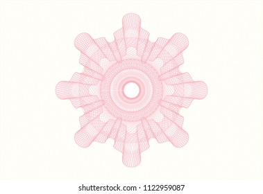Pink rosette. Linear Illustration.